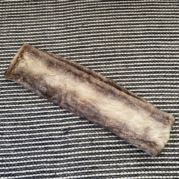 🌿Black Rivet Women Tan Black Faux Fur Convertible Double Loop Infinity Scarf OS - Picture 2 of 7